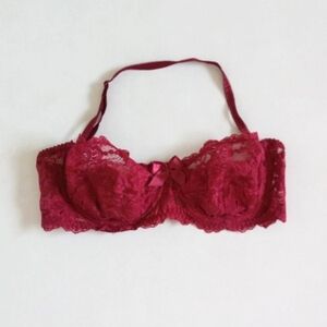 Lou Paris burgundy lace halter bra